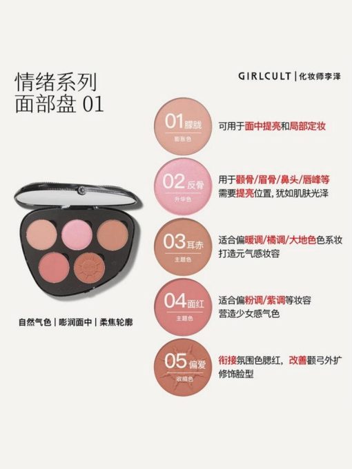 Girlcult Emotional Face Palette Blush Highlight GC042 - Image 3
